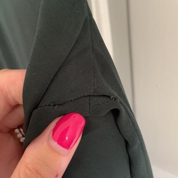 Loft Dark Green Semi Sheer Blouse Medium - Picture 8 of 9